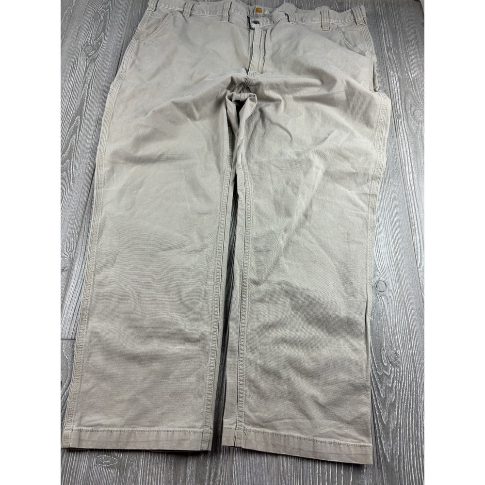 Carhartt Mens Relaxed Fit Jeans 50x30 Tan Wash Straight Leg Denim Country